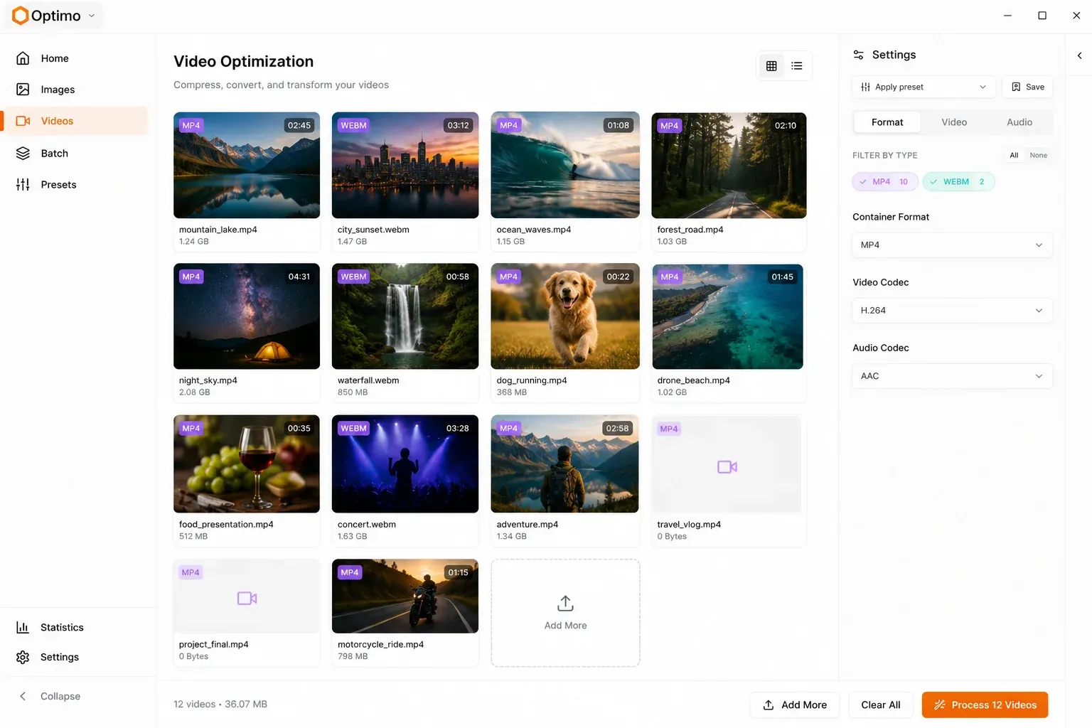 Optimo Video view